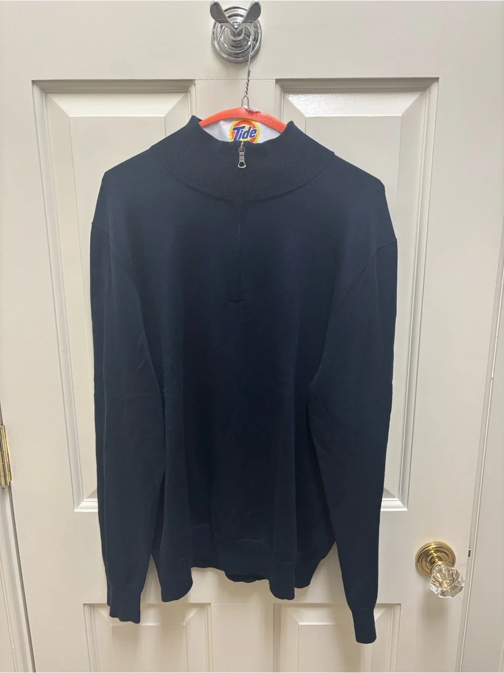Brooks Brothers Supima Cotton Dark Navy Quarter Zip-Up Sweater